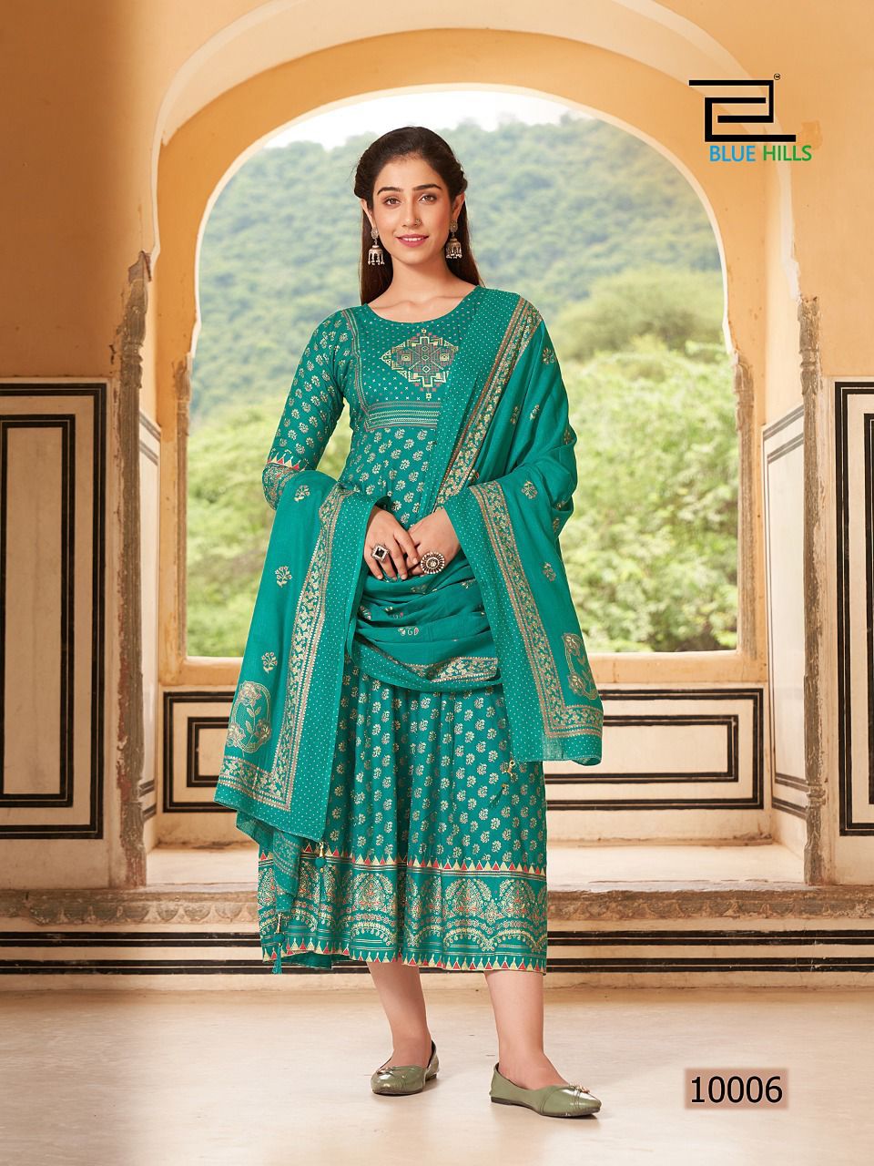  Manika mage hithe 10 Fancy Printed Festive Wear Rayon Long Anarkali Kurti Collection